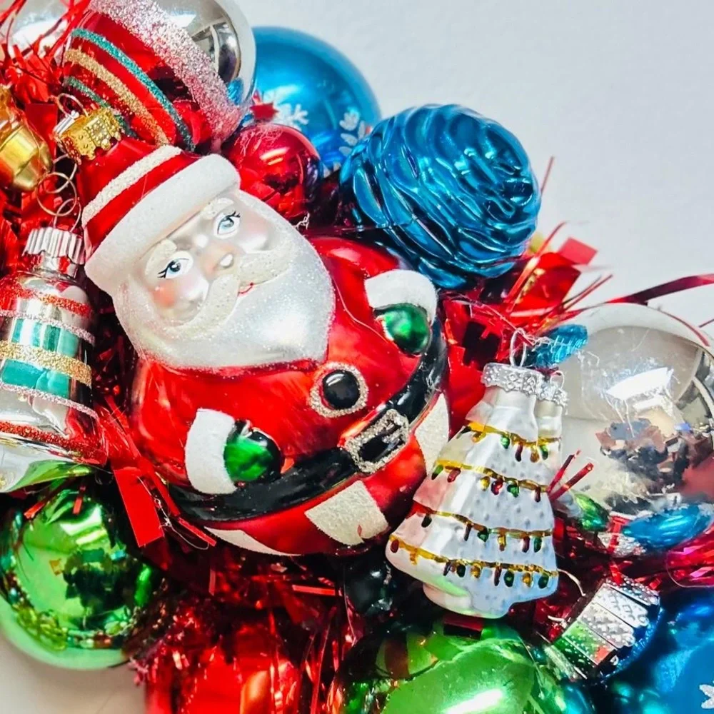 Festive Holiday Ornament Wreath - Multicolor